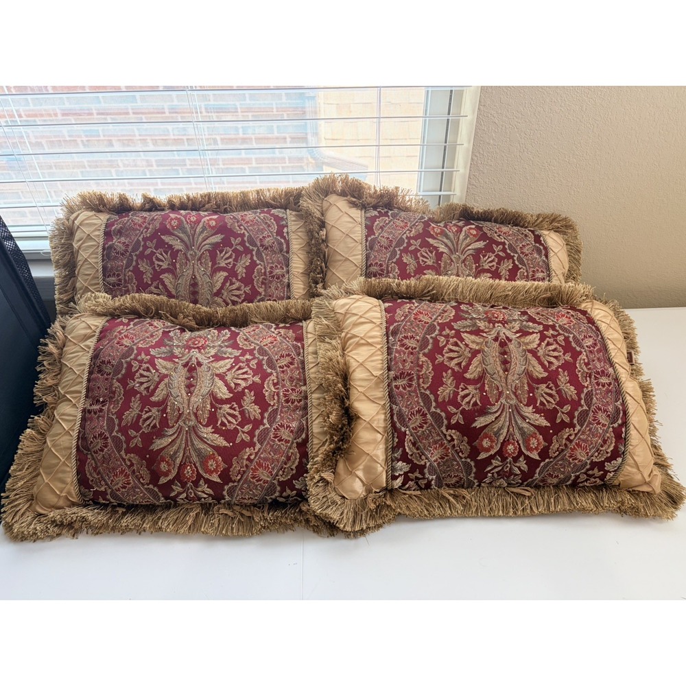 Sherry Kline PCHF China Art Red 20-inch Decorative Throw Pillows (Set of 4)